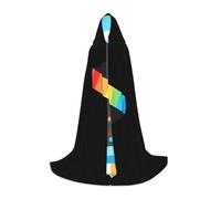 JDbncxe L Halloween Capo con cappuccio sfumato nastro di colore Wrap Print - Unisex Costume Mantello per Cosplay, Esposizione di fumetti, Festa di Carnevale