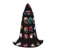 JDbncxe L Halloween Cappa con cappuccio Sport Caschi Stampa - Unisex Costume Mantella per Cosplay, Esposizione Comica, Festa di Carnevale