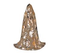 JDbncxe M Halloween Capo con cappuccio Cute Dog Team Print - Unisex Costume Mantello per Cosplay, Esposizione Comica, Festa di Carnevale