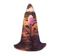 JDbncxe Mantella con cappuccio per Halloween, motivo: rose del deserto, unisex, per cosplay, esibizioni di fumetti, feste di carnevale