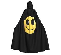 JDbncxe Mantello con cappuccio per Halloween, unisex, per adulti, con occhi grandi e volto sorridente, mantello per feste, carnevale, mostre di fumetti e altro ancora