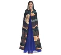 JDbncxe Mantello con cappuccio per Halloween, unisex, per adulti, con stampa di cielo stellato rosa, per feste, carnevale, mostre di fumetti e altro ancora