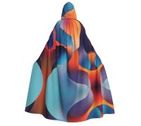 JDbncxe Mantello con cappuccio per Halloween, unisex, per adulti, con stampa di uno scontro di colori, per feste, carnevale, mostre di fumetti e altro ancora