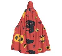 JDbncxe Mantello con cappuccio per Halloween, unisex, per adulti, primo piano della testa di un cane con sfondo solido, mantello per feste, carnevale, mostre di fumetti e altro ancora