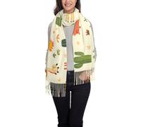 JDbncxe Returnee holding a Guitar Print Tassel Scarf - Autunno Inverno Moda Frange Scialle Leggero e Caldo, Perfetto per Casual, Viaggi, Creature del deserto, Taglia unica