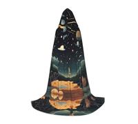 JDbncxe S Halloween Capo con cappuccio Praying under the Starry Sky Print - Unisex Costume Mantello per Cosplay, Esposizione Comica, Festa di Carnevale