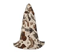 JDbncxe S Halloween Capo con cappuccio Strumenti Musicali World Print - Unisex Costume Mantello per Cosplay, Esposizione Comica, Festa di Carnevale