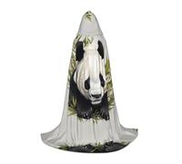JDbncxe S Halloween mantello con cappuccio foglia di bambù panda stampa - Unisex costume mantello per cosplay, esibizione fumetti, festa di Carnevale