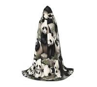 JDbncxe S Halloween mantello con cappuccio panda gigante guardando il divertimento Stampa - Unisex Costume mantello per Cosplay, Esposizione di fumetti, festa di Carnevale