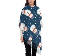 JDbncxe Sciarpa con nappe con stampa di gatto in un vestito, scialle alla moda per autunno inverno, perfetta per viaggi casual e uso quotidiano, Il sorriso del pupazzo di neve, Taglia unica