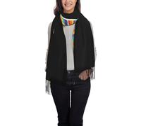 JDbncxe Sciarpa con nappe con stampa di strumenti musicali, scialle con frange alla moda, leggera e calda, perfetta per casual, viaggi, Bruco colorato, Taglia unica