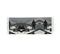 JDbncxe Sciarpa da donna con frange in cachemire stampato piante verdi amore - scialle alla moda con nappa, morbido e caldo involucro pashmina, Cacciatore di neve, Taglia unica