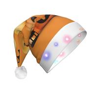 JDbncxe The Joy of Pumpkin and Duck - Cappello natalizio con LED per adulti, cappello da Babbo Natale, morbido copricapo per feste di Natale, unisex