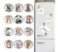JDCMEI 12 Pezzi Animale Calamite Frigorifero, 30mm Magneti da Frigo a Tema Animali, Calamite Frigorifero, Magneti per Lavagna Bianca, Decorativi Calamite per Frigo, Calendario, Lavagna, Lavastoviglie