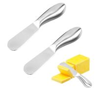 JDCMEI 2 Pezzi Coltello Burro Formaggio, Coltelli da Formaggio in Acciaio Inox Coltelli Spalmatori di Formaggio Piccoli Coltelli da Pane Crema per Tagliare o Spalmare Crema Marmellata