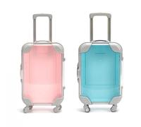 JDCMEI 2PCS Mini valigia regalo da viaggio, Borsa da viaggio in miniatura, regalo in denaro, piccola valigetta per denaro come regalo di denaro per regalare denaro per viaggi (blu rosa)