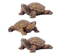 JDCMEI 3 Pezzi Statuetta a Forma di Tartaruga, lunghezza 6,5 cm, piccola figura di animali in resina, Simulazione Piccola Figura di Animali in Resina per Giardini, Paesaggi e