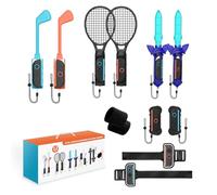 JDDWIN Switch 2 set di accessori per giochi sportivi, kit di accessori sportivi 12 in 1 per Nintendo Switch 2 (2025), confezione per feste sportive in famiglia con racchette da tennis, mazze da golf