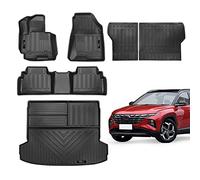 Jdeymat Floor Mats & Cargo Liner & Backrest Mats Set Compatible for Hyundai Tucson 2022 2023 2024 2025 All Weather Rubber Mat Black (Fit All Models) (Floor Mats+Cargo Liner+Backrest Mat)