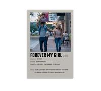 JDfenggu Poster artistico da parete con scritta "Forever My Girl", per soggiorno e camera da letto, 50 x 75 cm, senza cornice