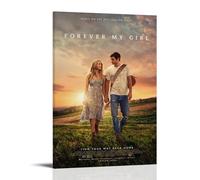 JDfenggu Poster artistico da parete con scritta "Forever My Girl", per soggiorno e camera da letto, 60 x 90 cm, con cornice