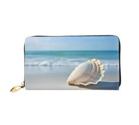 JDFHGNU A Big Conch Pattern, portafoglio da donna, portafoglio lungo pochette, portafoglio porta carte di credito, portamonete da viaggio, nero, taglia unica, Nero , Taglia unica