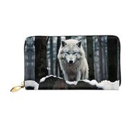 JDFHGNU A Lone Wolf Pattern, portafoglio da donna, pochette lunga, portafoglio porta carte di credito, portamonete da viaggio, nero, taglia unica, Nero , Taglia unica
