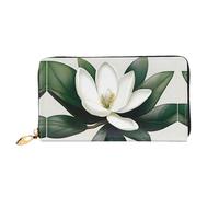 JDFHGNU A Magnolia Plant Pattern, portafoglio da donna, portafoglio lungo pochette, portafoglio porta carte di credito, portamonete da viaggio, nero, taglia unica, Nero , Taglia unica