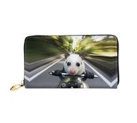 JDFHGNU Animal Riding A Car Pattern, portafoglio da donna, portafoglio lungo pochette, portafoglio porta carte di credito, portamonete da viaggio, nero, taglia unica, Nero , Taglia unica