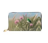 JDFHGNU Artemisia Emeraldis Bird Pattern, portafoglio da donna, pochette lunga, portafoglio porta carte di credito, portamonete da viaggio, nero, taglia unica, Nero , Taglia unica
