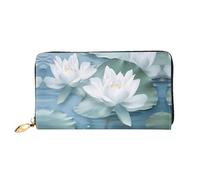 JDFHGNU Beige Lotus Flower Pattern, portafoglio da donna, portafoglio lungo pochette, portafoglio porta carte di credito, portamonete da viaggio, nero, taglia unica, Nero , Taglia unica