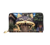 JDFHGNU Big Mouth House Pattern, portafoglio da donna, portafoglio lungo pochette, portafoglio porta carte di credito, portamonete da viaggio, nero, taglia unica, Nero , Taglia unica