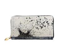 JDFHGNU Black Water On The Lake, portafoglio da donna, portafoglio lungo pochette, portafoglio porta carte di credito, portamonete da viaggio, nero, taglia unica, Nero , Taglia unica