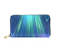 JDFHGNU Blue Aurora Borealis Pattern, portafoglio da donna, portafoglio lungo, porta carte di credito, portamonete da viaggio, nero, taglia unica, Nero , Taglia unica
