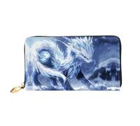 JDFHGNU Blue Dragon Beast Pattern, portafoglio da donna, portafoglio lungo, porta carte di credito, portamonete da viaggio, nero, taglia unica, Nero , Taglia unica
