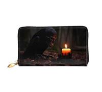 JDFHGNU Bone Bird Candle Pattern, portafoglio da donna, portafoglio lungo pochette, portafoglio porta carte di credito, portamonete da viaggio, nero, taglia unica, Nero , Taglia unica