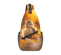 JDFHGNU Borsa a tracolla da uomo, zaino da trekking, corsa sportiva, borsa da petto da uomo, borsa a tracolla con motivo pollo, nero