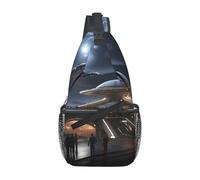 JDFHGNU Borsa a tracolla da uomo, zaino da trekking, corsa sportiva, borsa da petto da uomo, borsa a tracolla, modello Cool Future City