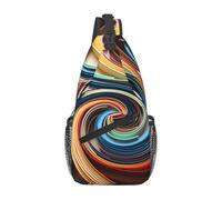 JDFHGNU Borsa a tracolla da uomo, zaino da trekking, corsa sportiva, borsa da petto da uomo, borsa a tracolla con motivo a strisce di carta colorata