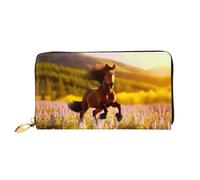 JDFHGNU Brown Horse Pattern, portafoglio da donna, portafoglio lungo pochette, portafoglio porta carte di credito, portamonete da viaggio, nero, taglia unica, Nero , Taglia unica