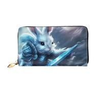 JDFHGNU Bunny Warrior Pattern, portafoglio da donna, portafoglio lungo pochette, portafoglio porta carte di credito, portamonete da viaggio, nero, taglia unica, Nero , Taglia unica