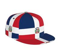 JDFHGNU Cappellino da baseball alla moda a tesa piatta, stile hip-hop neutro, adatto per uscite quotidiane e sport all'aria aperta. Modello Repubblica Dominicana. Nero, nero, taglia unica