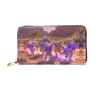 JDFHGNU Cartone animato Beast Pattern, portafoglio da donna, portafoglio lungo pochette, portafoglio porta carte di credito, portamonete da viaggio, nero, taglia unica, Nero , Taglia unica