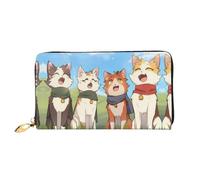 JDFHGNU Cartone animato gatto modello, portafoglio da donna, portafoglio lungo pochette, portafoglio porta carte di credito, portamonete da viaggio, nero, taglia unica, Nero , Taglia unica