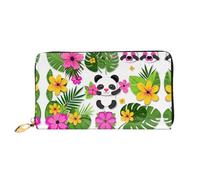 JDFHGNU Cartone animato Panda Cub modello, portafoglio da donna, portafoglio lungo pochette, portafoglio porta carte di credito, portamonete da viaggio, nero, taglia unica, Nero , Taglia unica