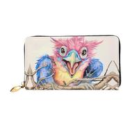 JDFHGNU Cartone animato Patriarca uccello modello, portafoglio da donna, pochette lunga, portafoglio porta carte di credito, portamonete da viaggio, nero, taglia unica, Nero , Taglia unica