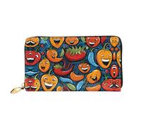 JDFHGNU Chili Pepper - Portafoglio da donna, portafoglio lungo, porta carte di credito, portamonete da viaggio, nero, taglia unica, Nero , Taglia unica