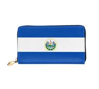 JDFHGNU El Salvador Pattern, portafoglio da donna, pochette lunga, portafoglio porta carte di credito, portamonete da viaggio, nero, taglia unica, Nero , Taglia unica