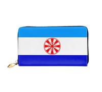 JDFHGNU Ewenke - Portafoglio da donna, con motivo bandiera nazionale, pochette lunga, porta carte di credito, portamonete da viaggio, nero, taglia unica, Nero , Taglia unica