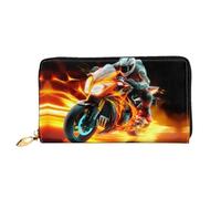JDFHGNU Fantastico motivo moto, portafoglio da donna, portafoglio lungo pochette, portafoglio porta carte di credito, portamonete da viaggio, nero, taglia unica, Nero , Taglia unica